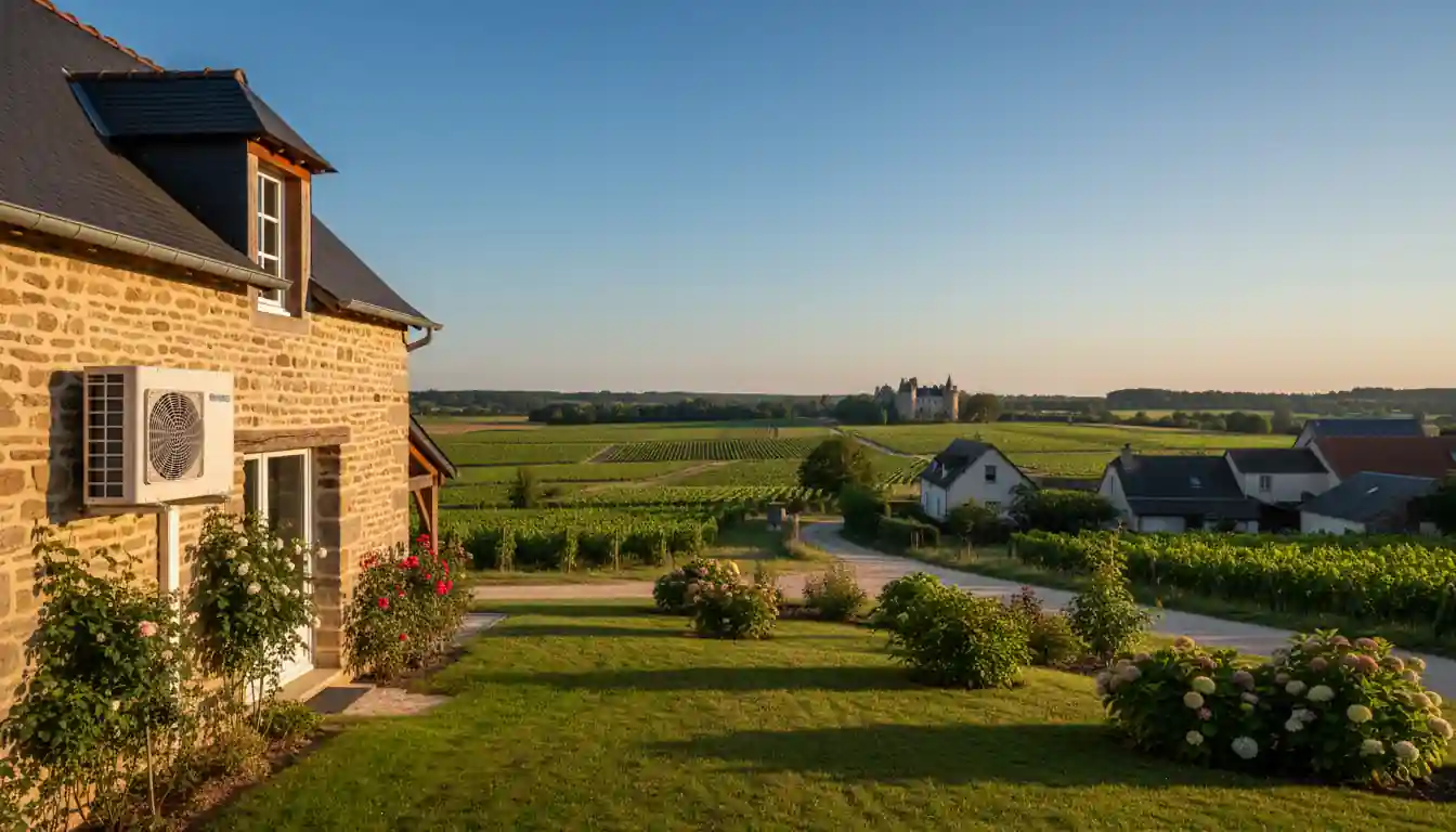 Maison moderne équipée d'une pompe à chaleur en Maine-et-Loire